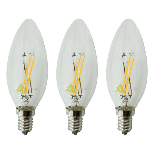 لامپ فیلامنتی 4 وات زاک مدل C-35 کد 01 بسته 3 عددی
