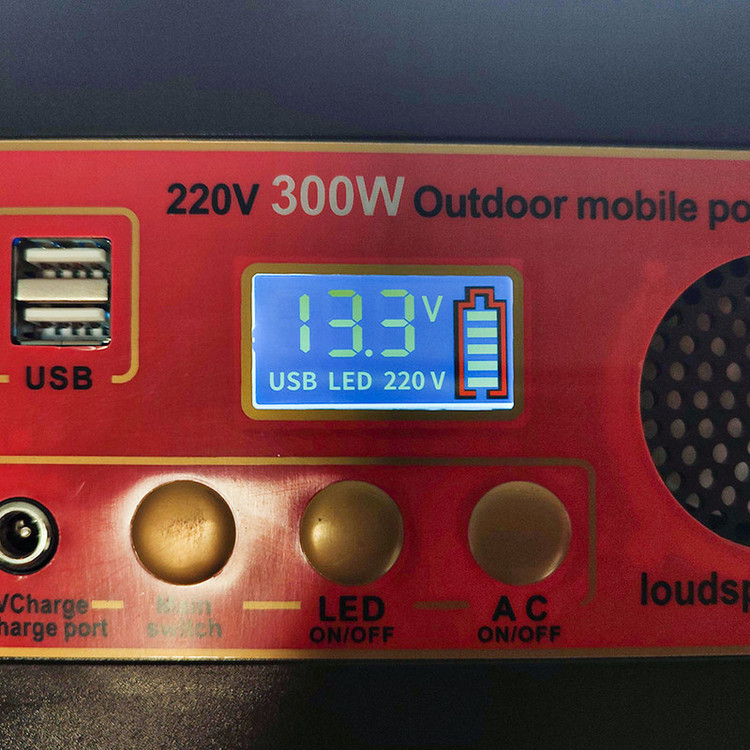 پاوربانک مدل مولتی 300W کمپینگ اسپیکردار 12v-220v ظرفیت 25000 میلی آمپر ساعت