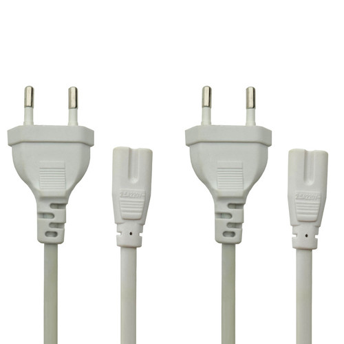 کابل برق دو پین مدل سپید بسته 2 عددی