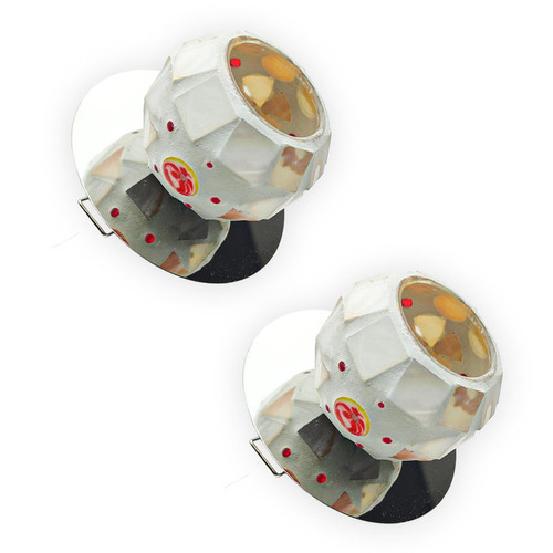 قاب چراغ هالوژن مدل دکوراتیو طرح کریستال پایه G4 کد G3 بسته 2 عددی