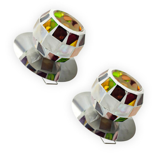 قاب چراغ هالوژن مدل دکوراتیو طرح کریستال پایه G4 کد G5 بسته 2 عددی